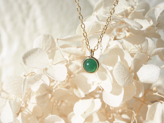 Dainty Green Agate Necklace