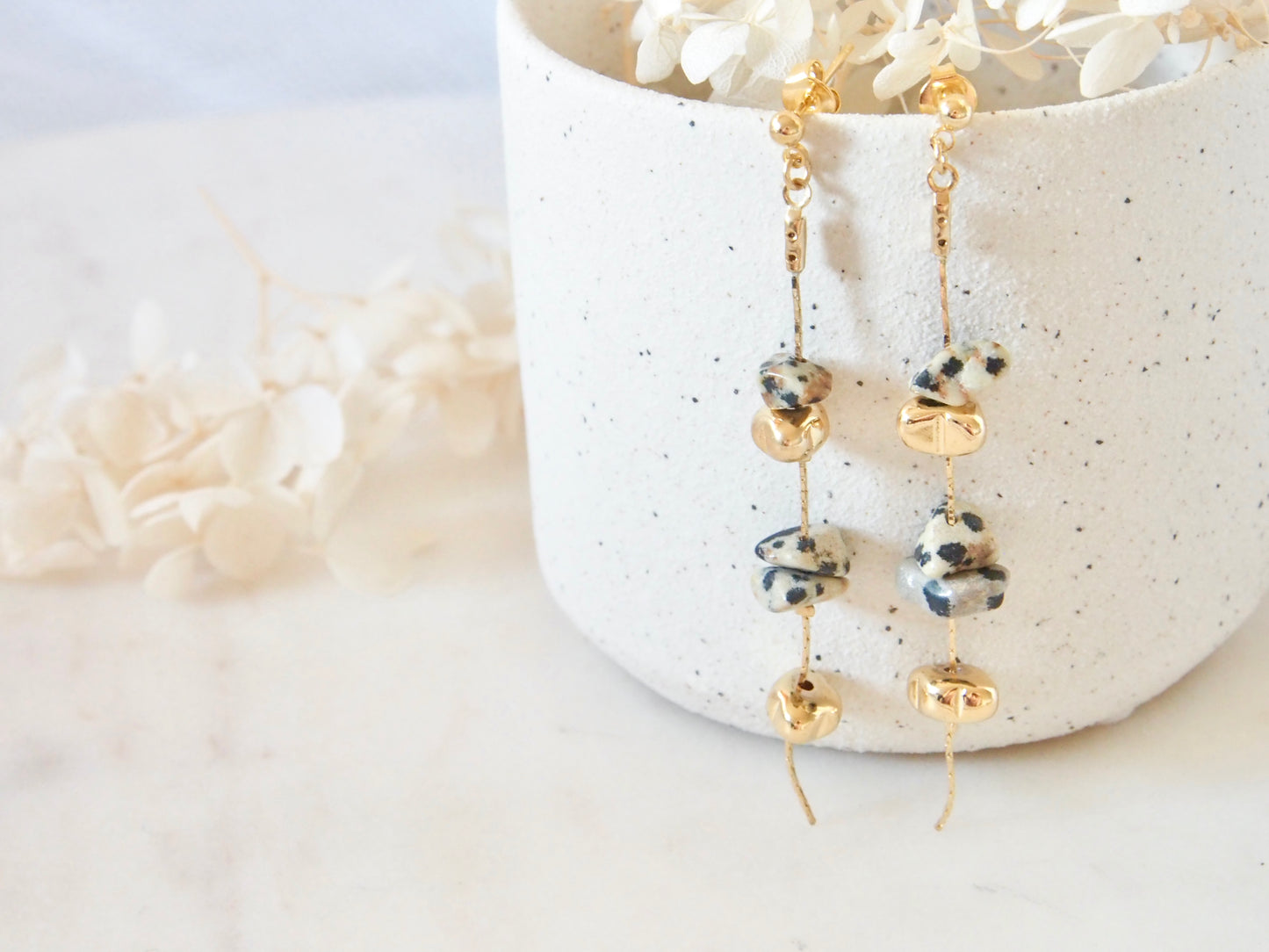 Dalmatian Jasper Dangle Earrings