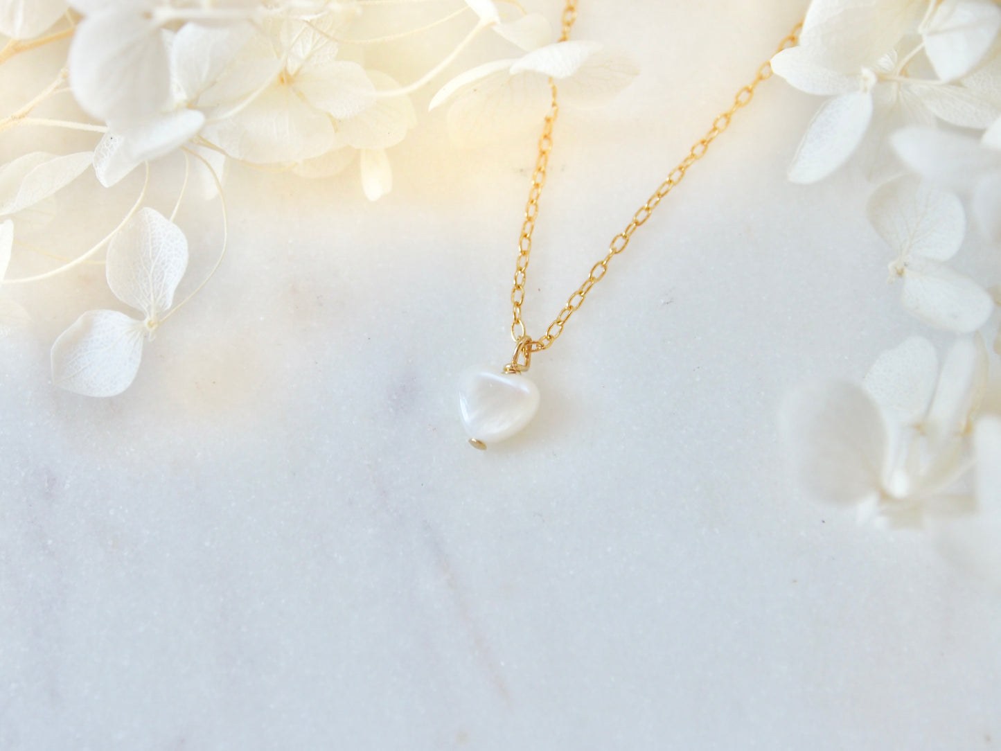 Dainty Heart Freshwater Pearl Necklace