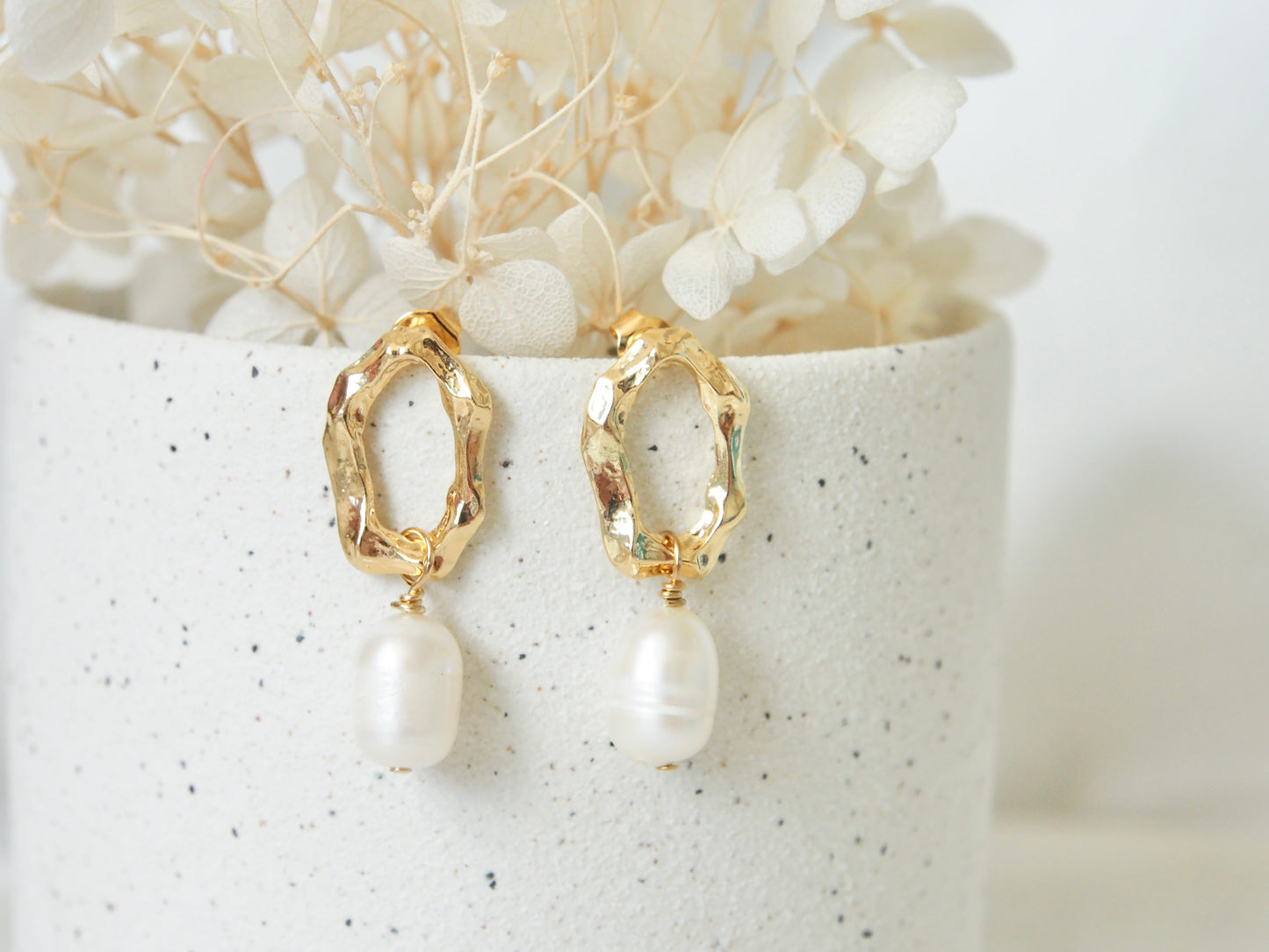 Louisa Teardrop Freshwater Pearl Hoop