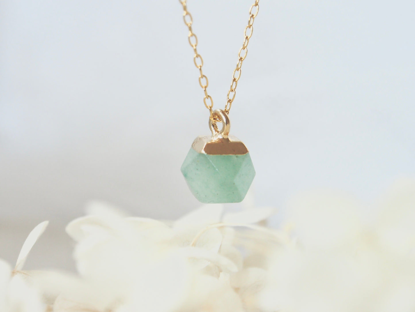 Green Aventurine Stone Charm Necklace