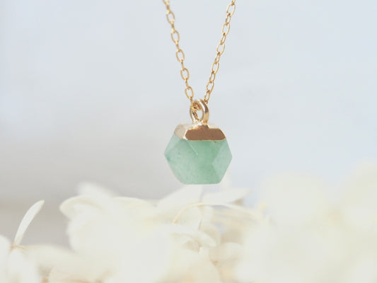 Green Aventurine Stone Charm Necklace