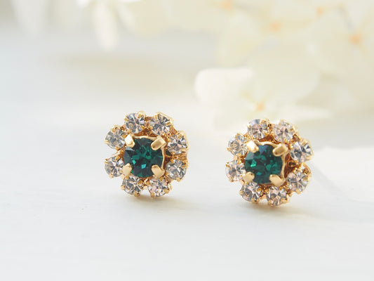 Liv Emerald Green Crystal Flower