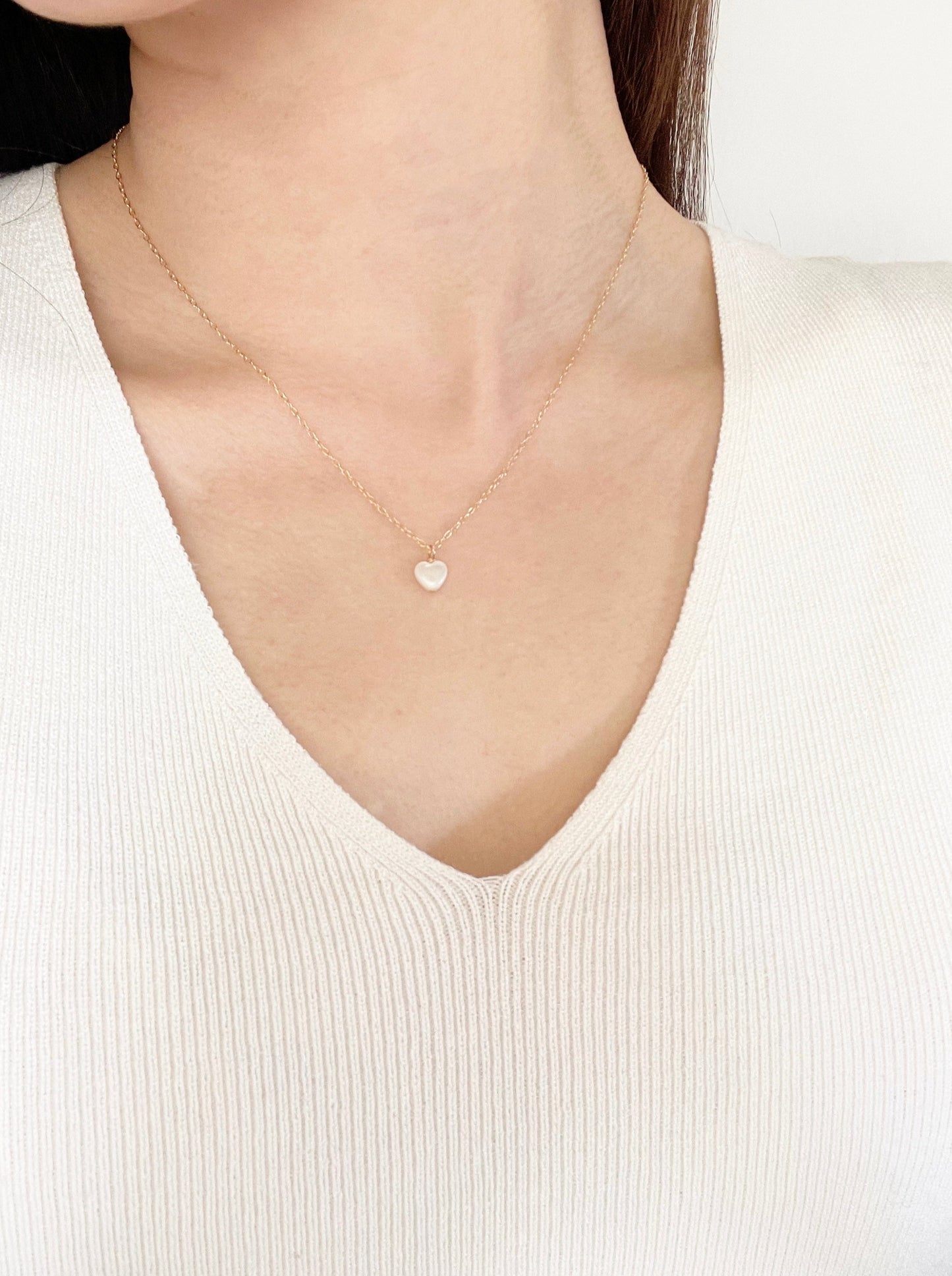 Dainty Heart Freshwater Pearl Necklace