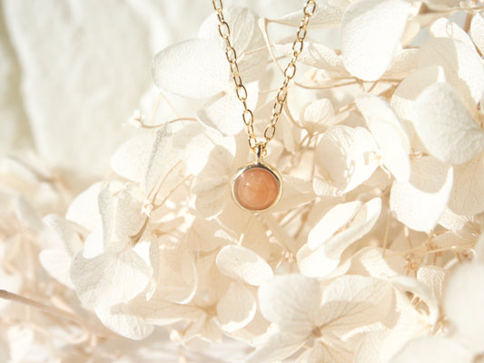 Dainty Orange Jade Necklace