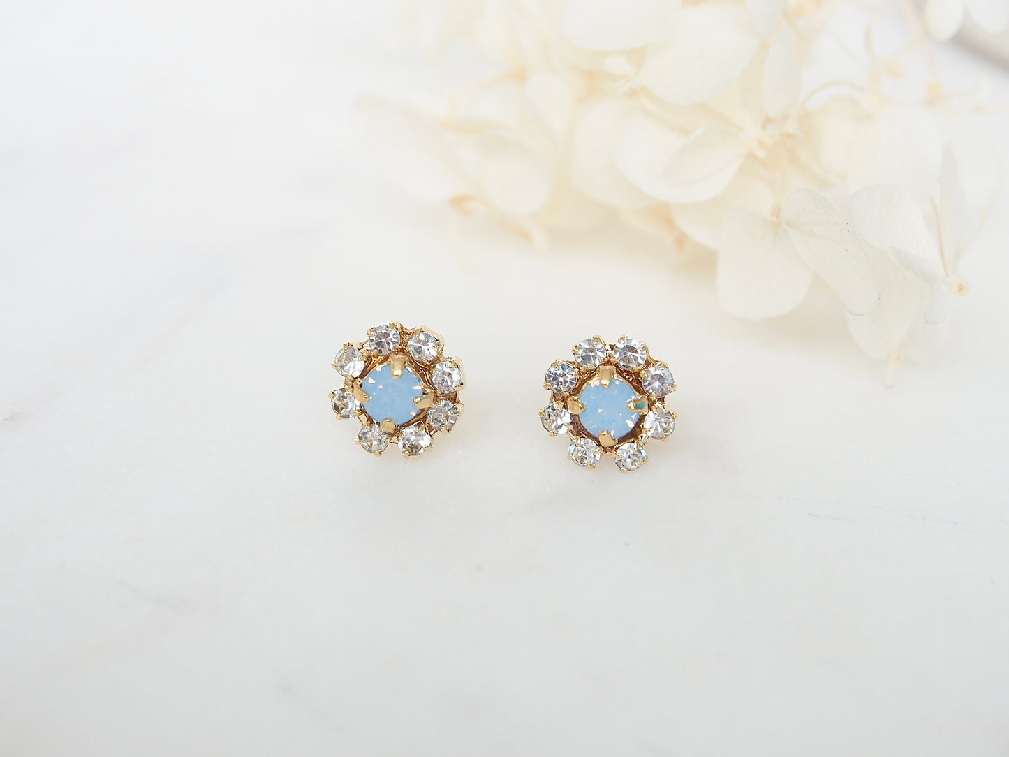 June Opal Blue Swarovski Crystal Flower