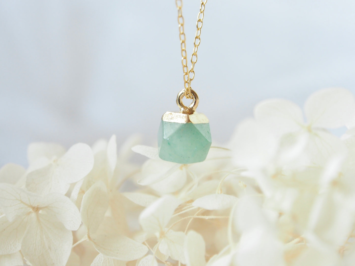 Green Aventurine Stone Charm Necklace