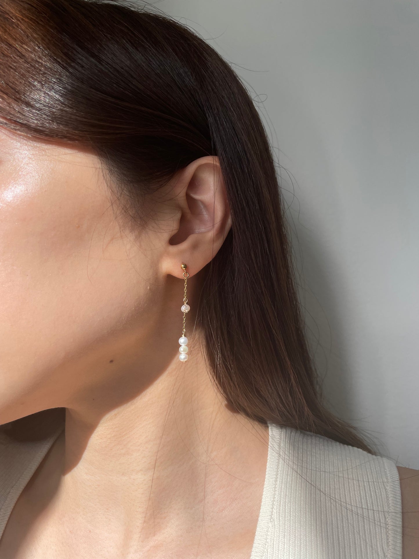14K Gold Filled Dainty Pearl Earrings