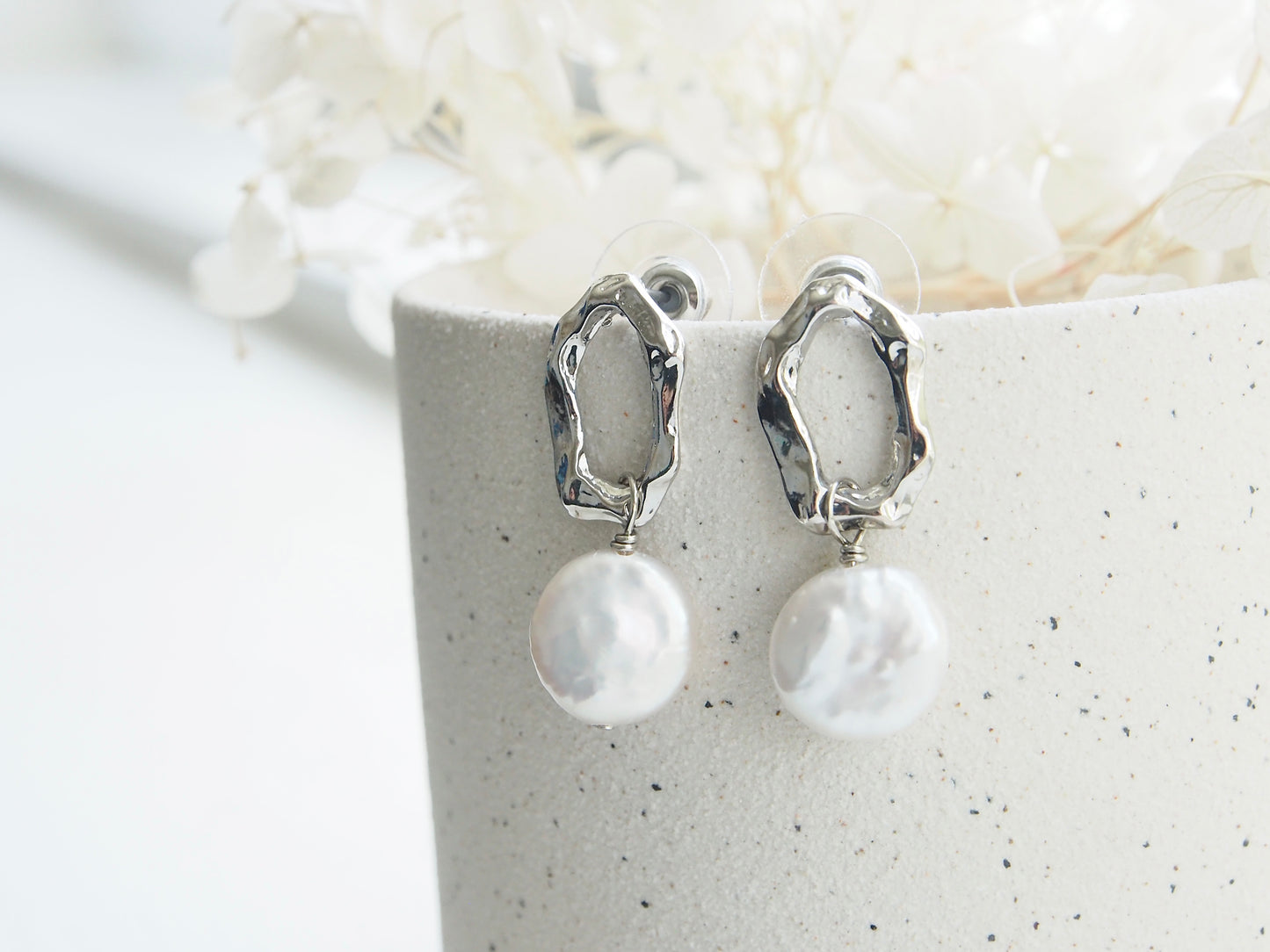 Katie Freshwater Coin Pearl Hoop