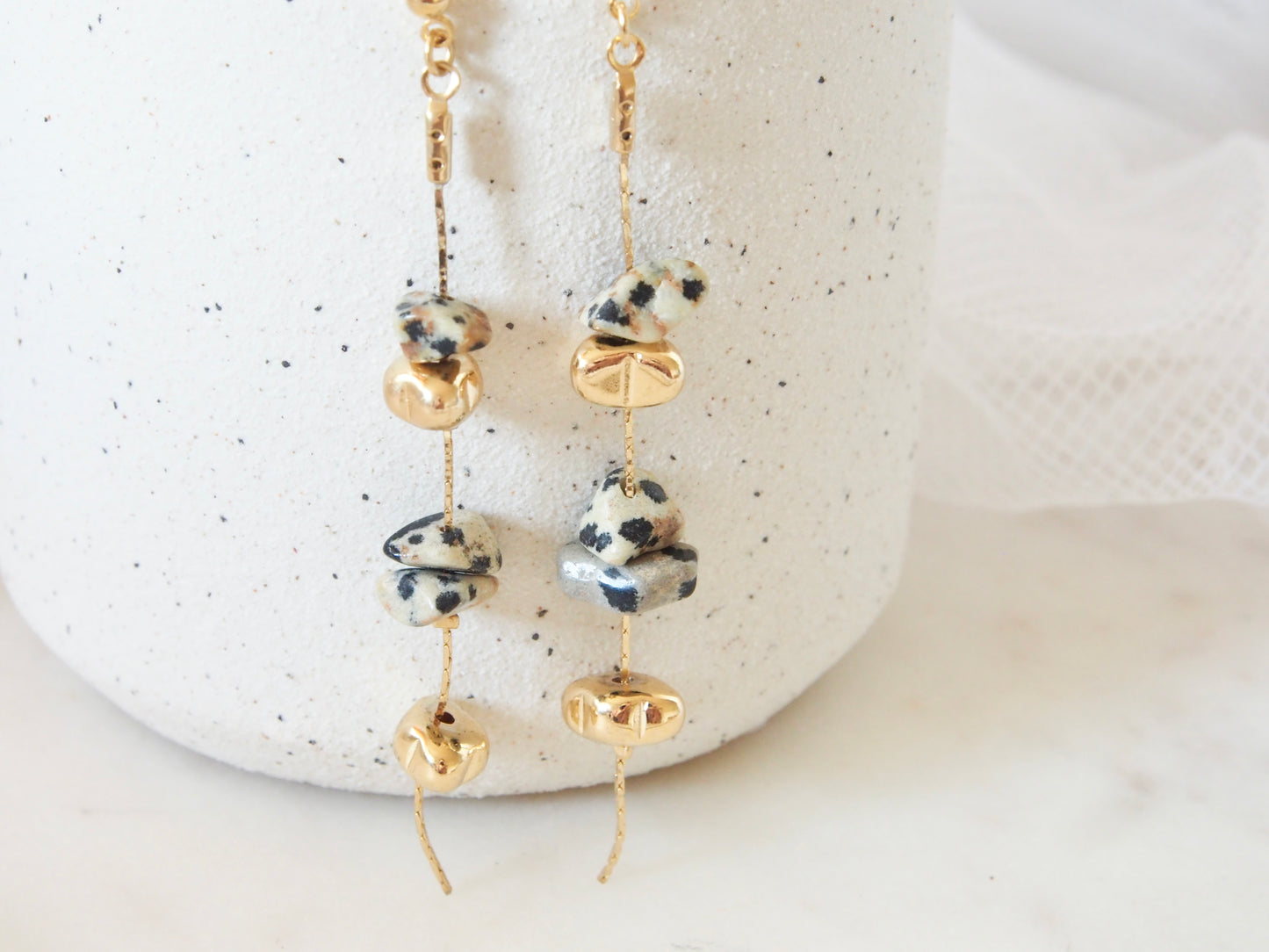 Dalmatian Jasper Dangle Earrings