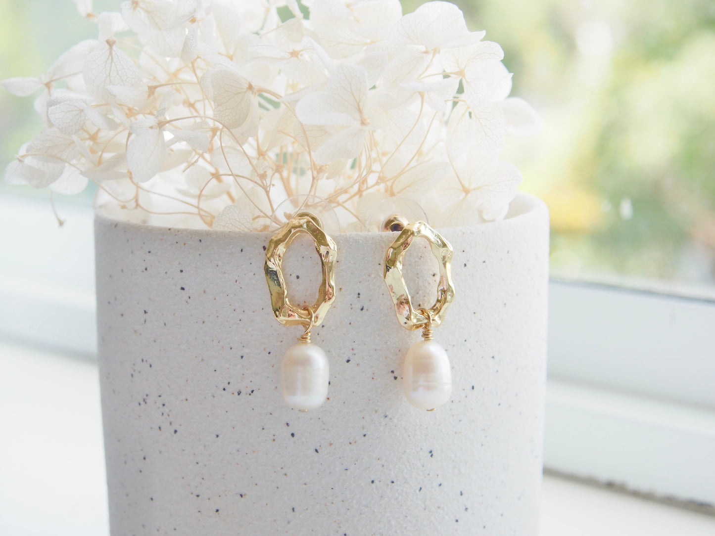 Louisa Teardrop Freshwater Pearl Hoop