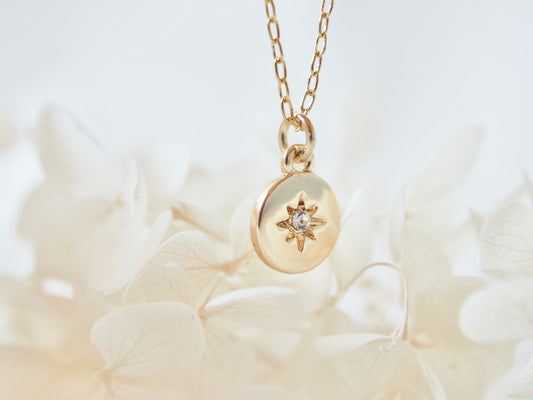 Gold Circle Charm Necklace