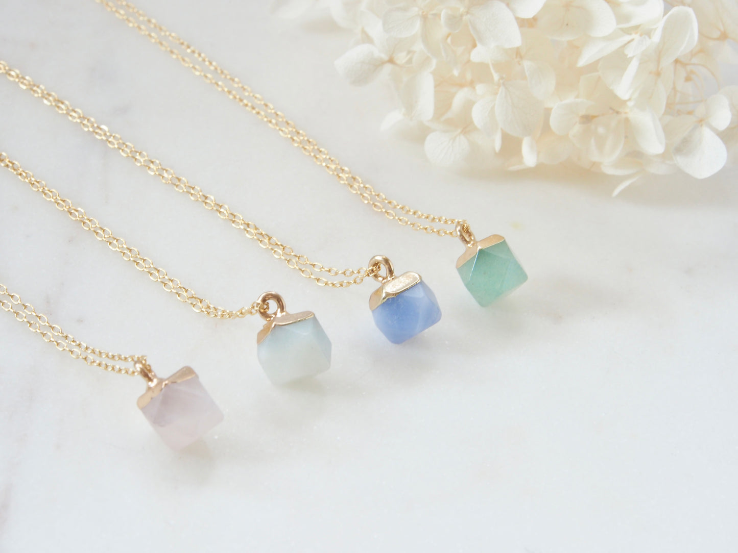 Green Aventurine Stone Charm Necklace