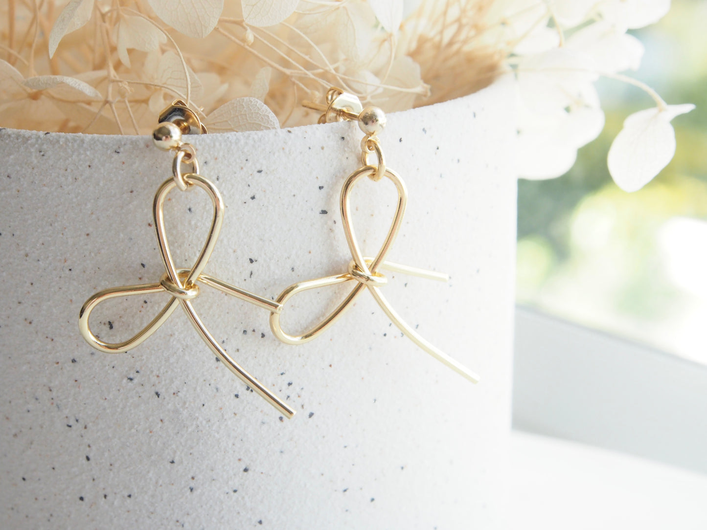 Mila Gold Bow Dangle Earrings