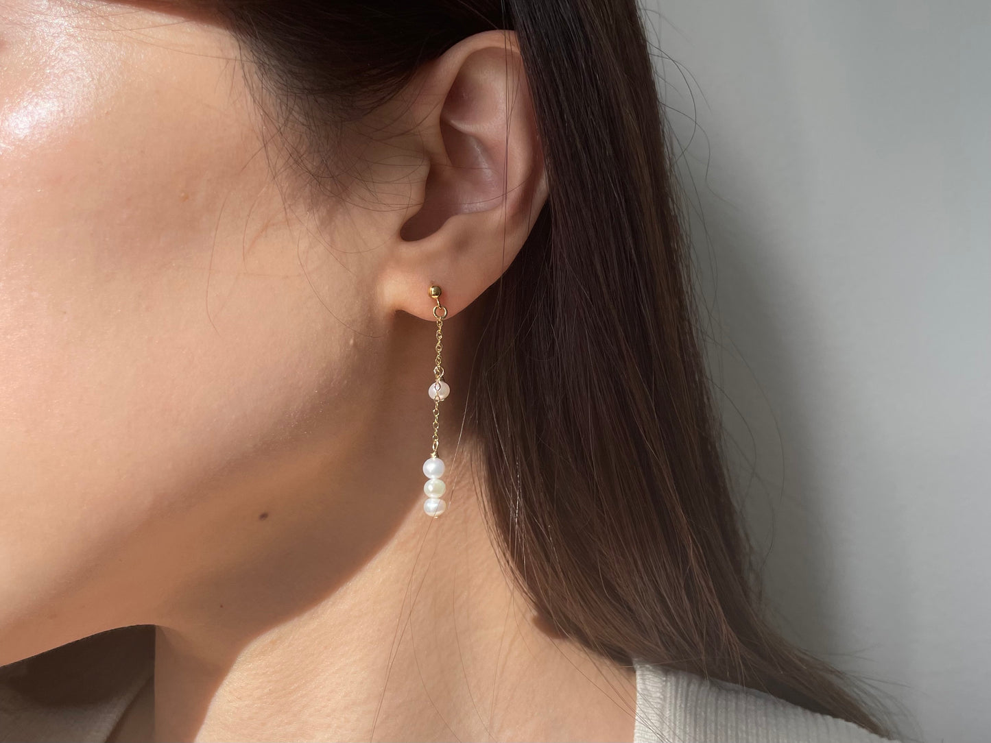 14K Gold Filled Dainty Pearl Earrings