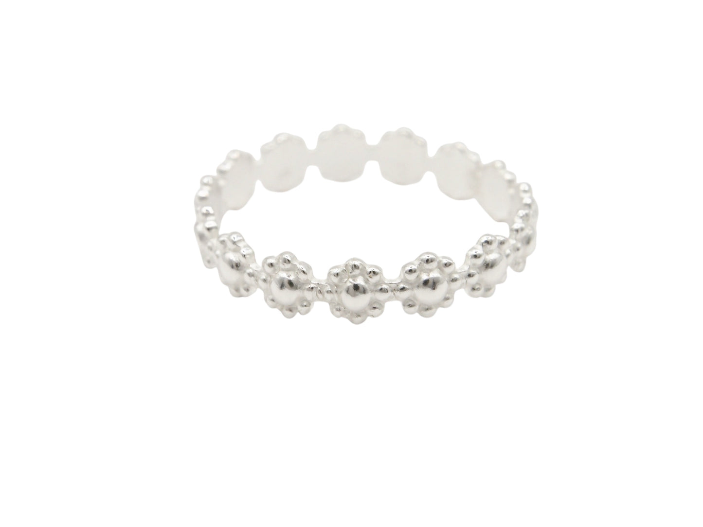 Sterling Silver 4mm Flower Ring