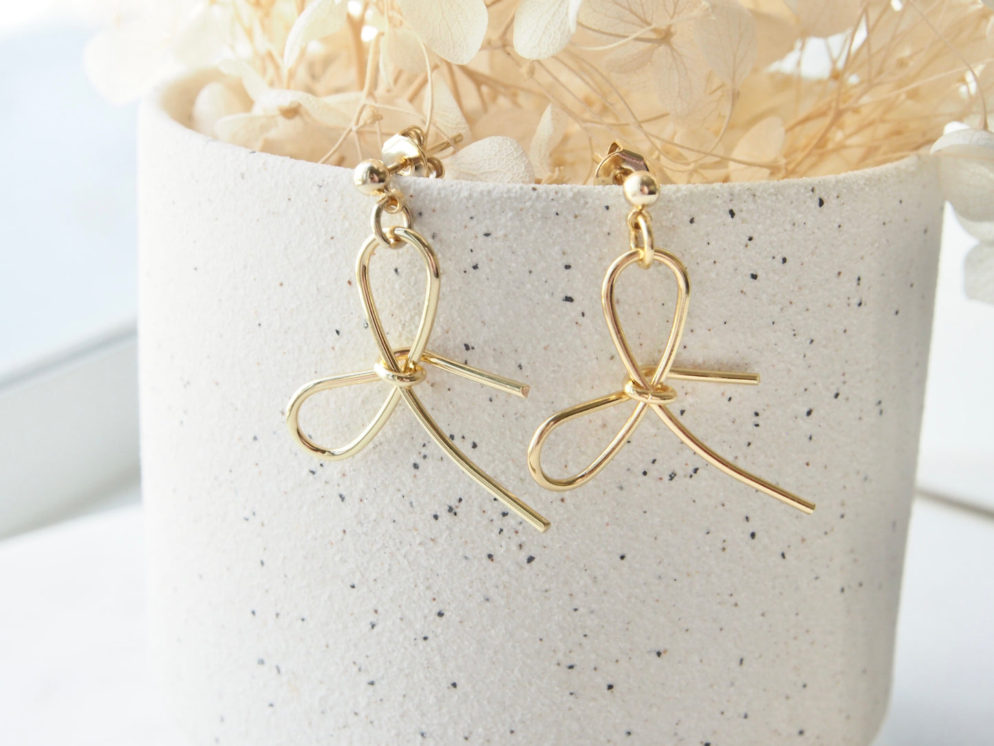 Mila Gold Bow Dangle Earrings