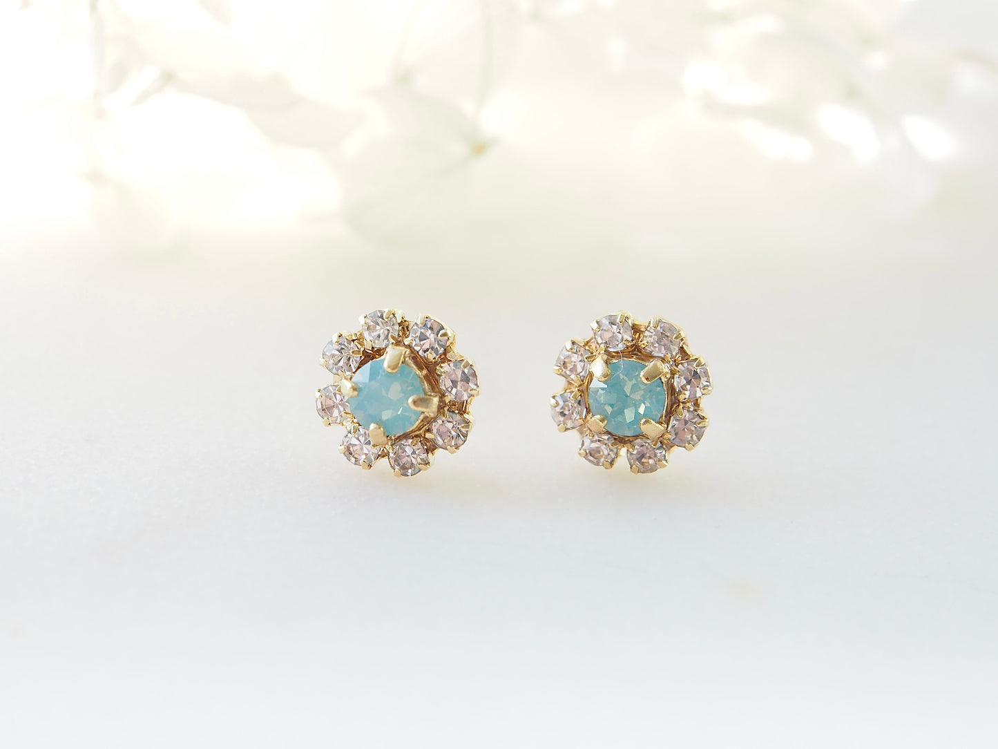 Nina Opal Green Crystal Flower
