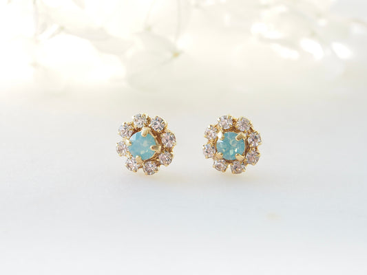 Nina Opal Green Crystal Flower