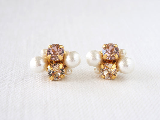 Brooke Vintage Rose Crystal Earrings