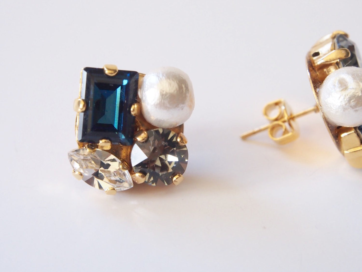 Chelsea Blue Square Crystal Earrings