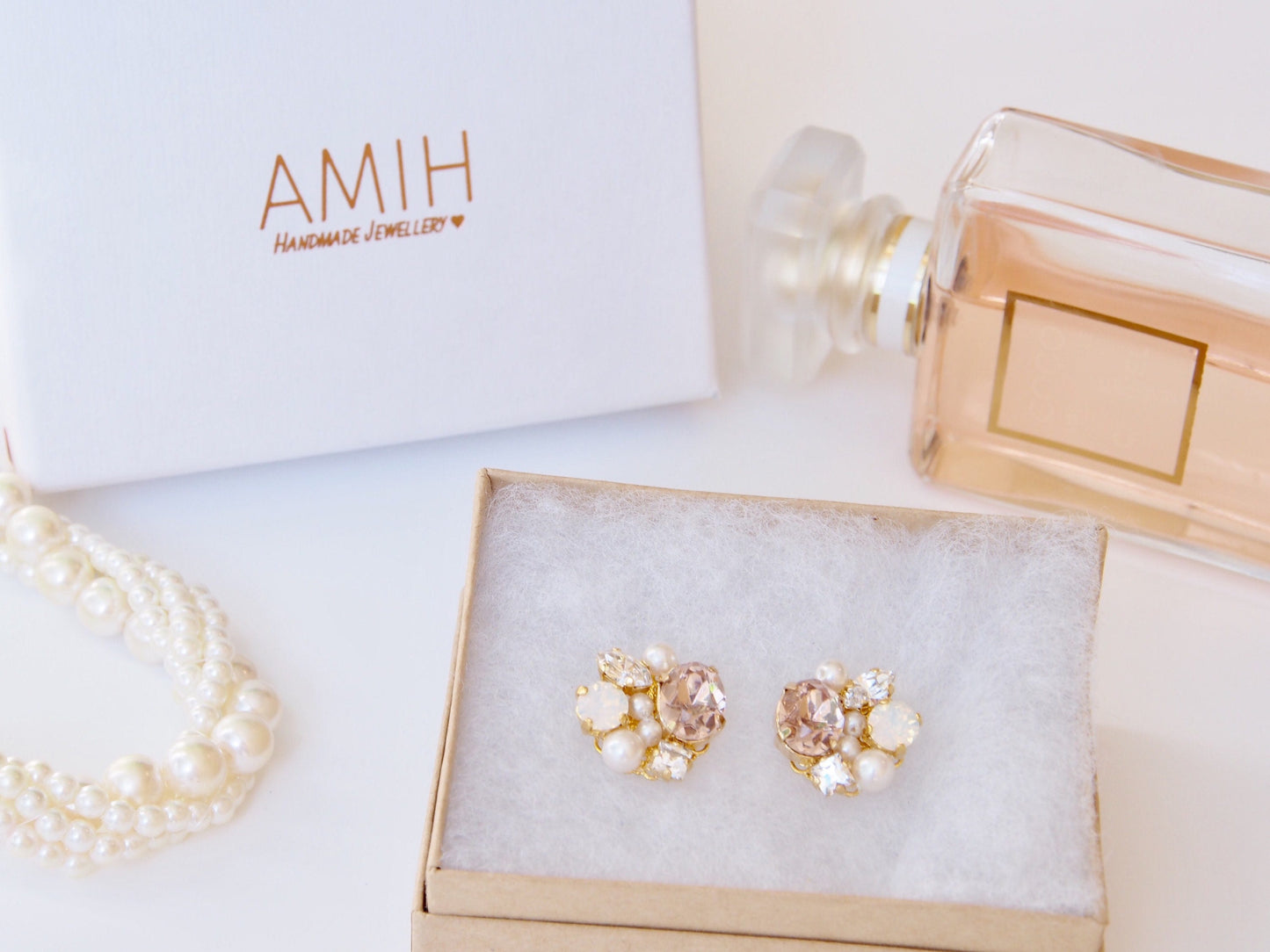 Sophie Crystal Cluster Pink x Opal White