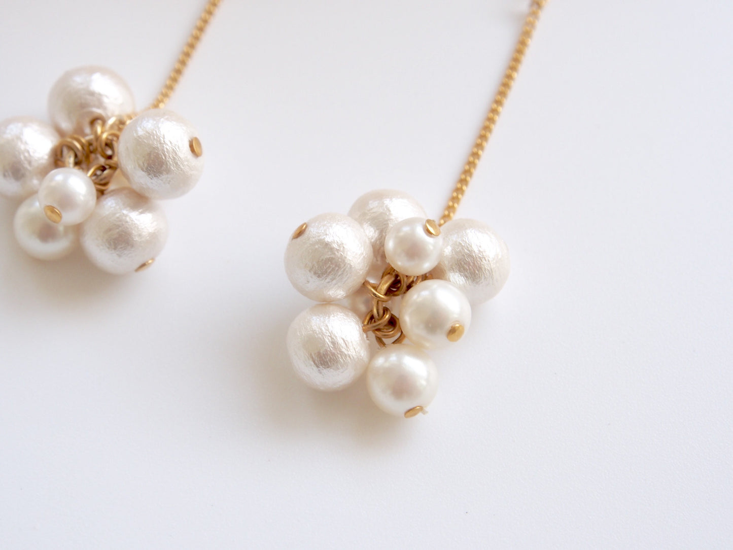 Laura Dangle Pearl Cluster Earrings