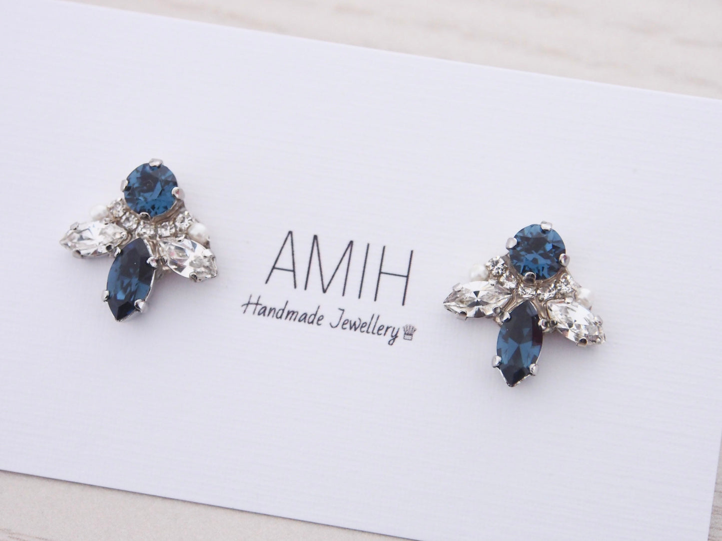 Katie Blue Crystal Cluster Earrings
