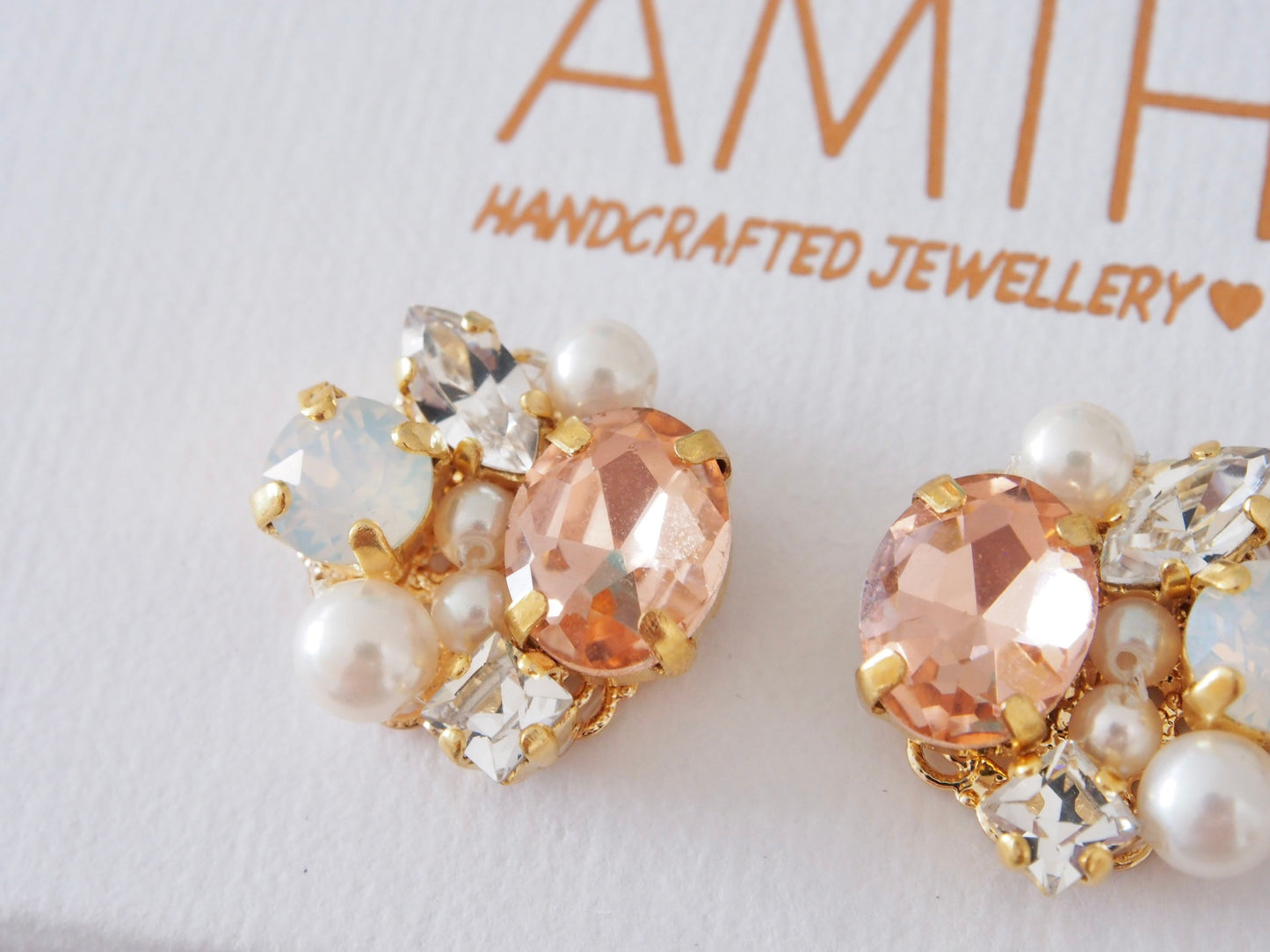 Sophie Crystal Cluster Pink x Opal White