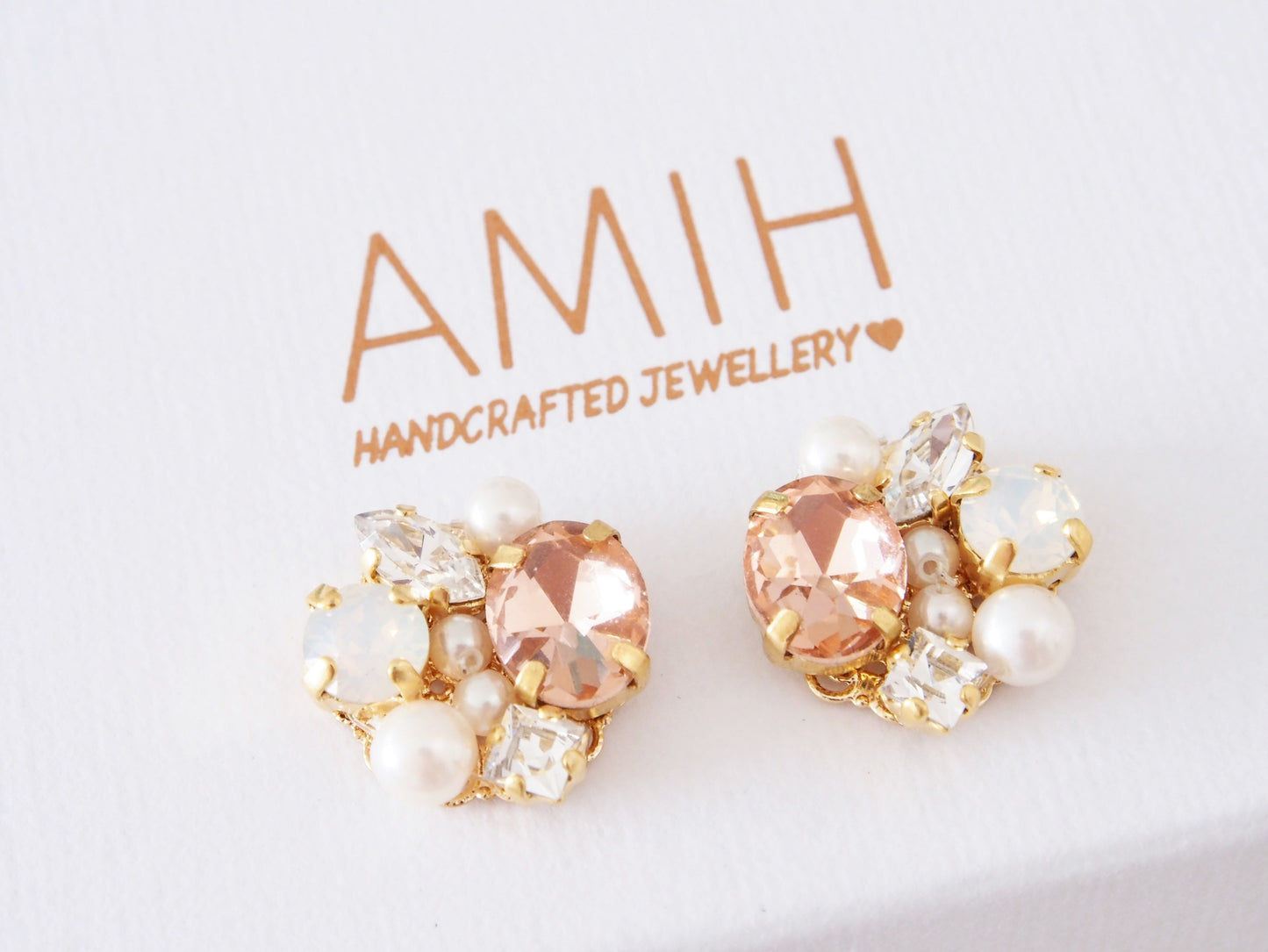 Louise Vintage Crystal Cluster Black x Pink