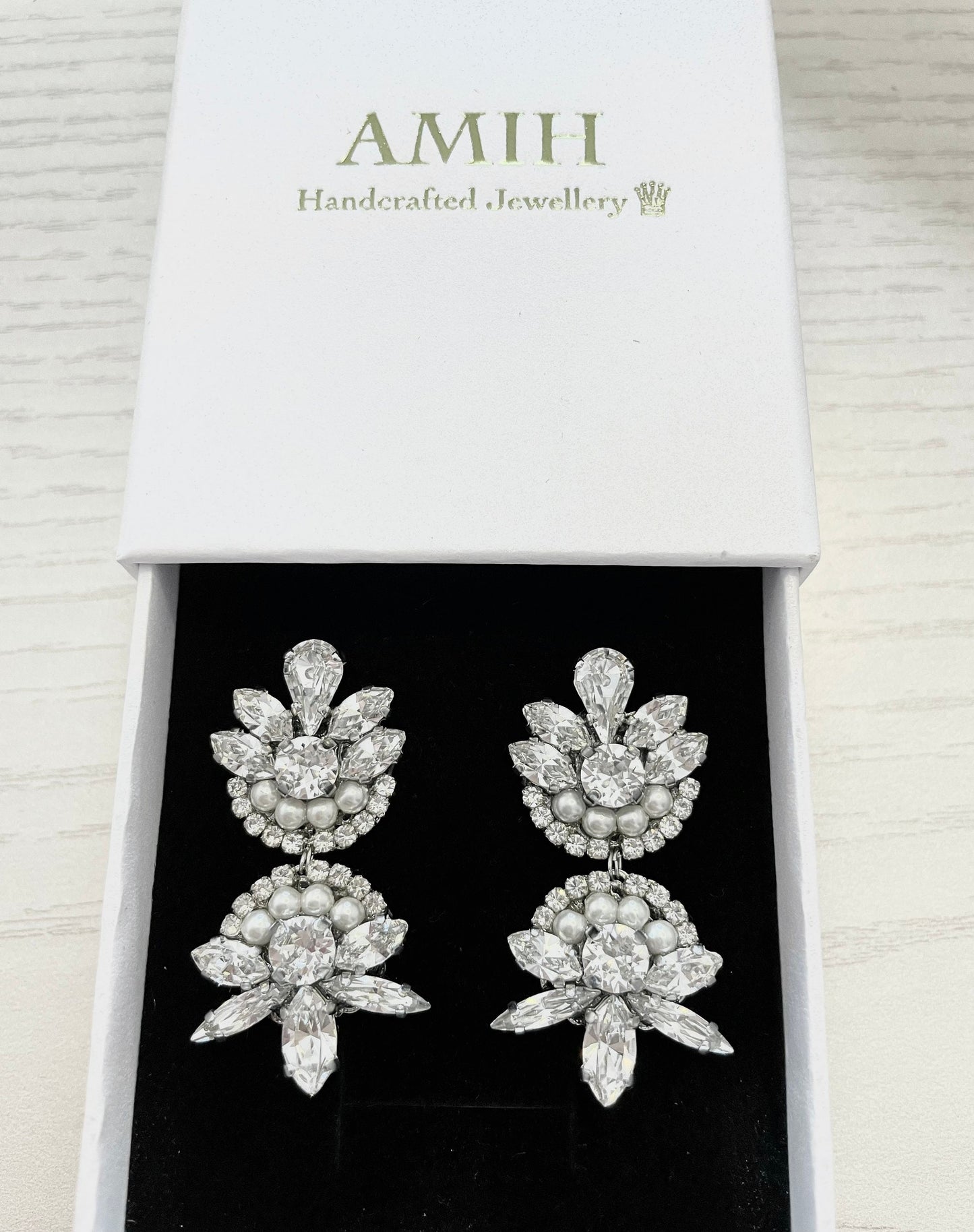 Jasmine Silver Crystal Cluster Earrings