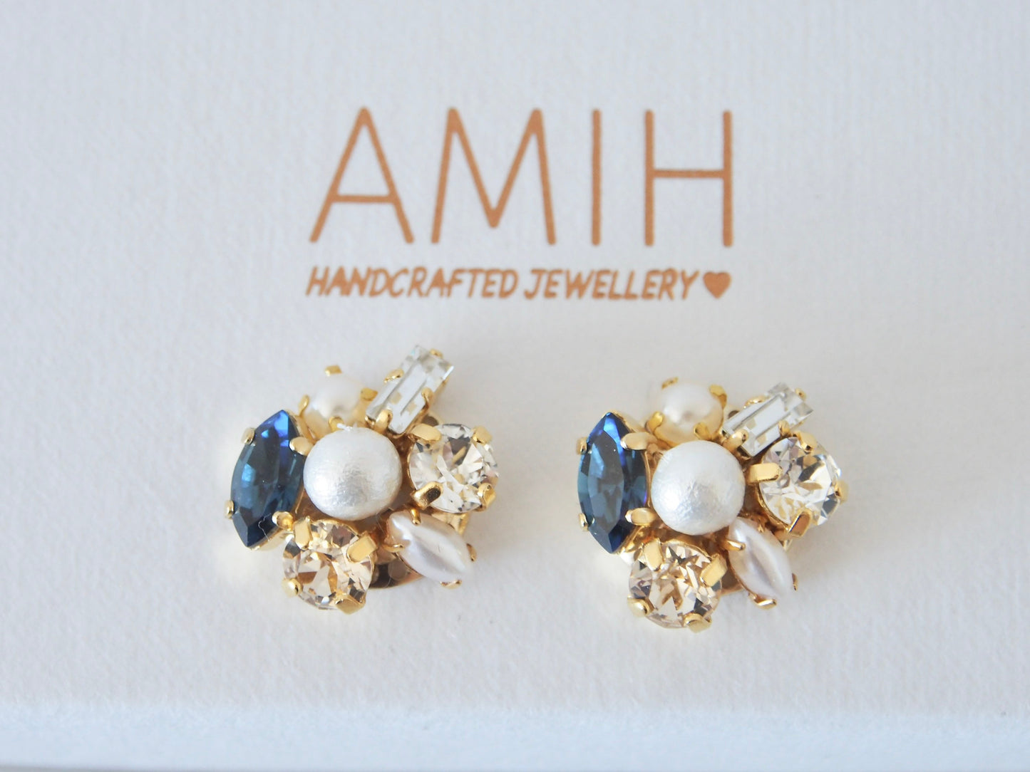 Mariana Blue Swarovski Cluster Earrings