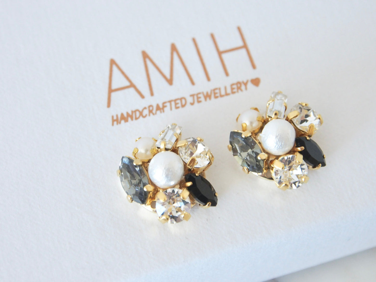 Jacqueline Black diamond Swarovski Cluster