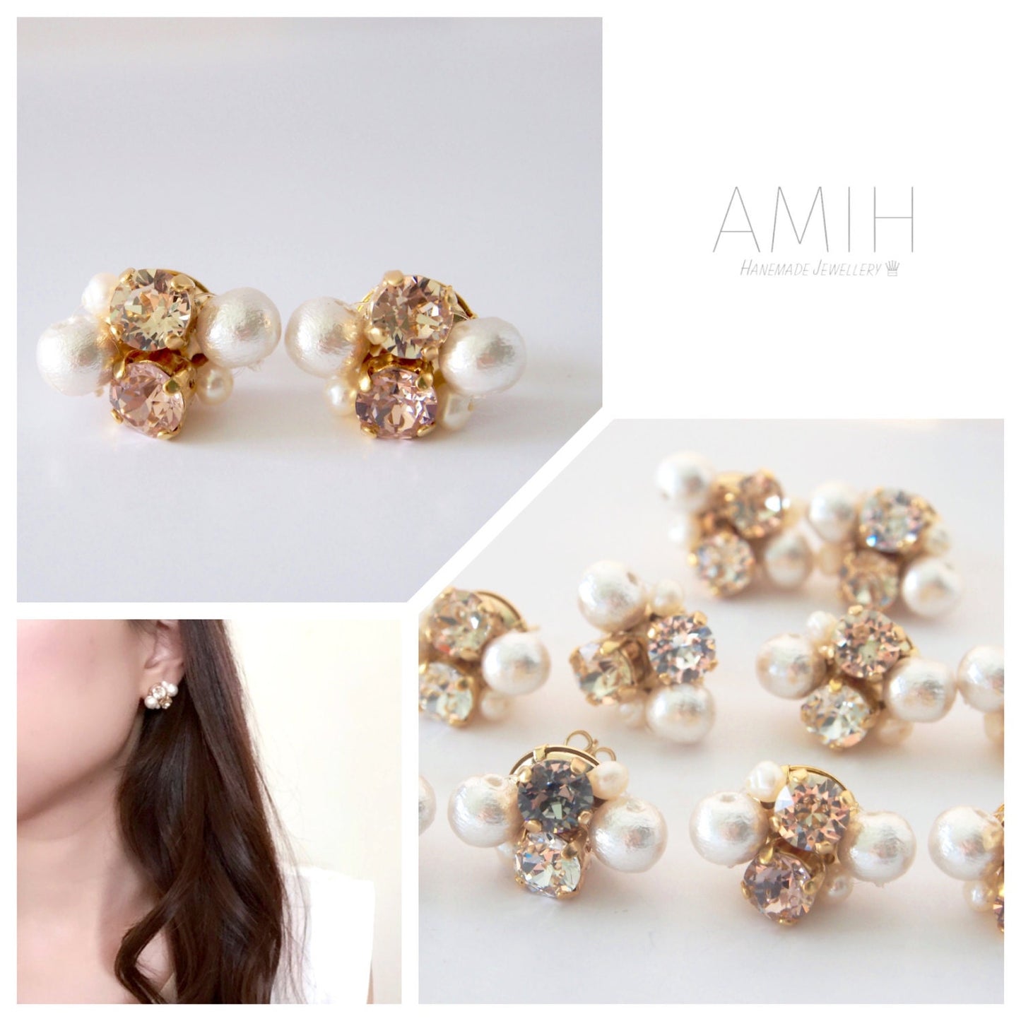 Brooke Vintage Rose Crystal Earrings