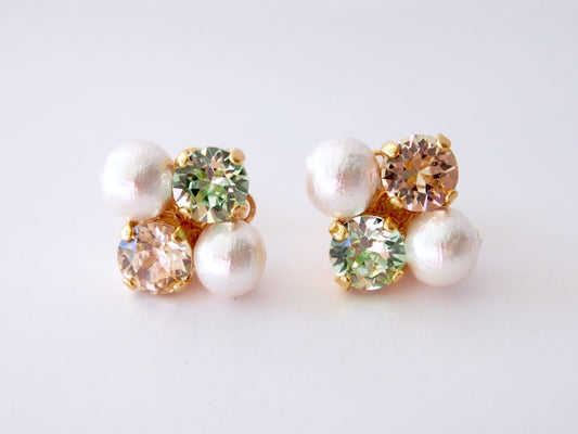 Nara Light Green Swarovski Cluster