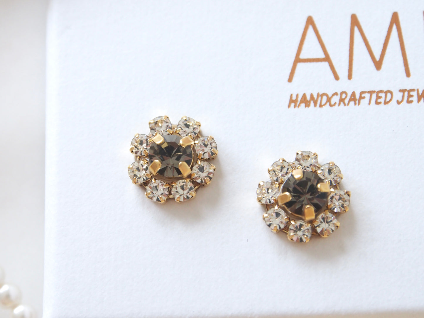 Isabella 11mm Black Diamond Swarovski Flower