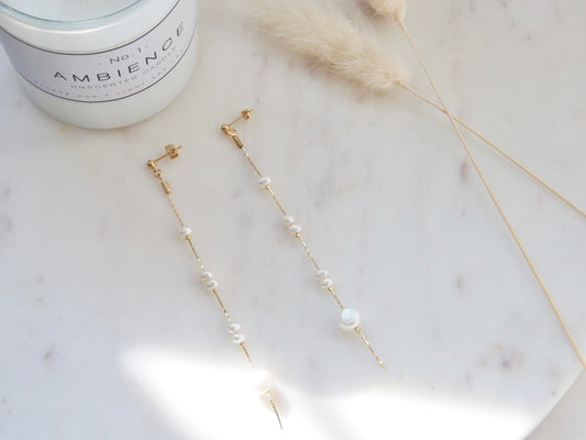 Luna Freshwater Pearl Dainty Earrings