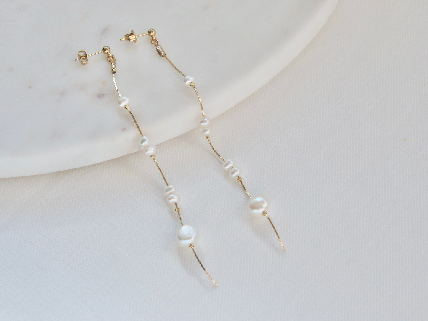 Luna Freshwater Pearl Dainty Earrings