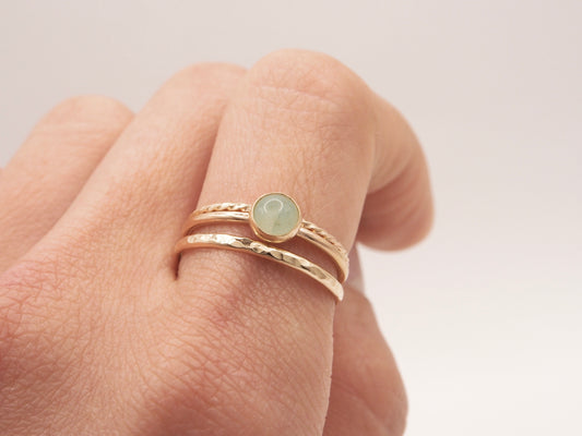 14K Gold Filled Green Aventurine Ring