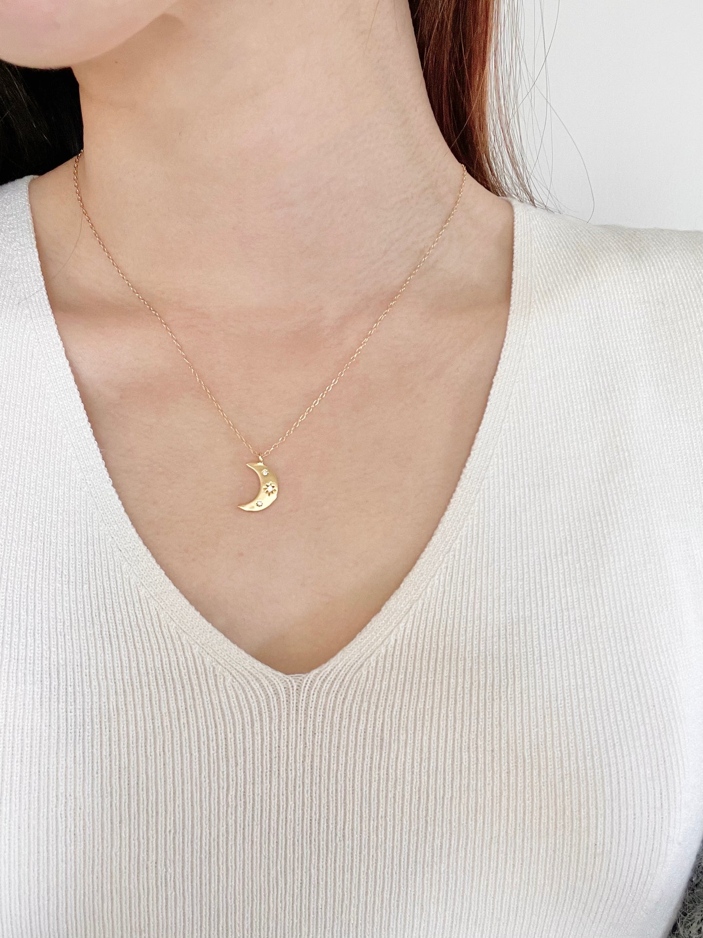 Dainty Moon Charm Necklace