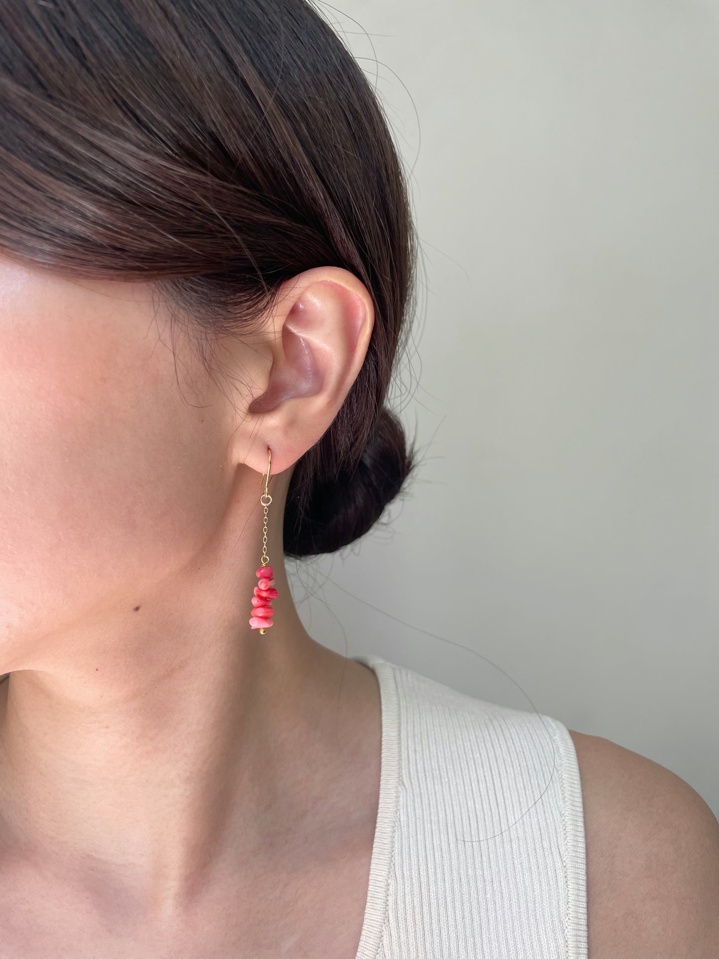 Celine Coral Dangle Earrings