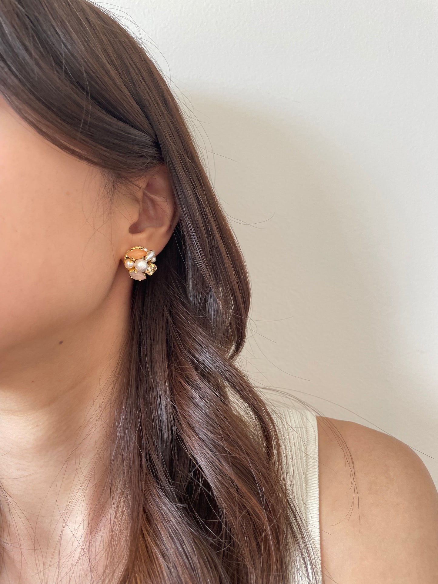 Ashley Pink Crystal Cluster Earrings
