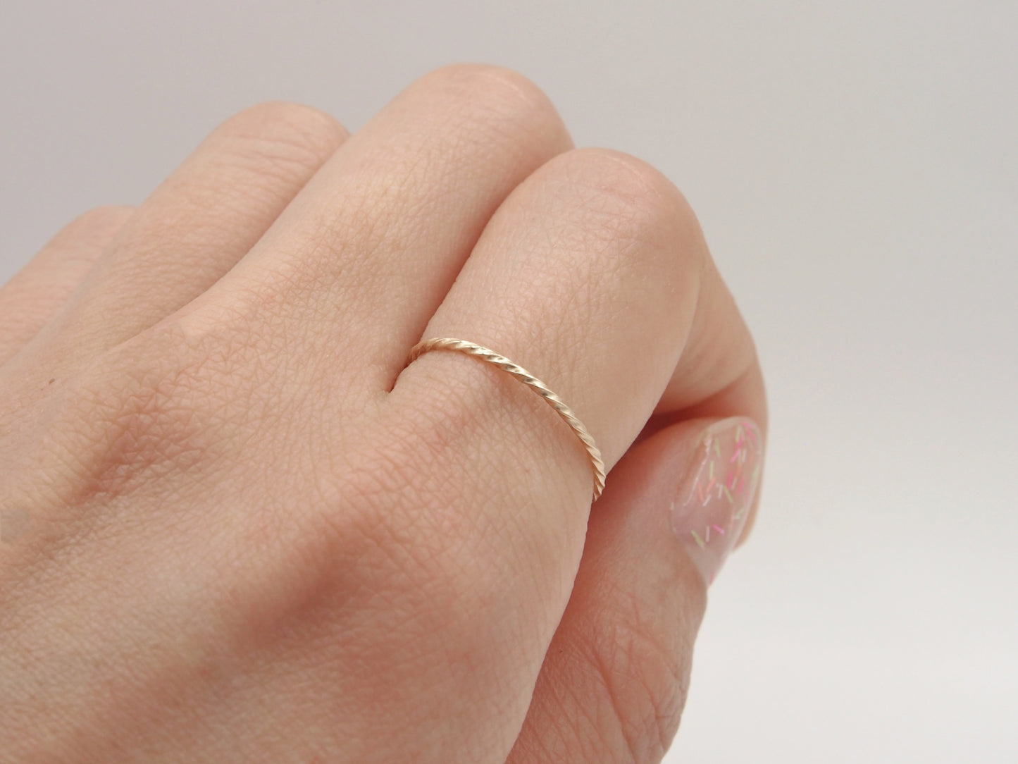 14K Gold Filled Dainty Twist Ring