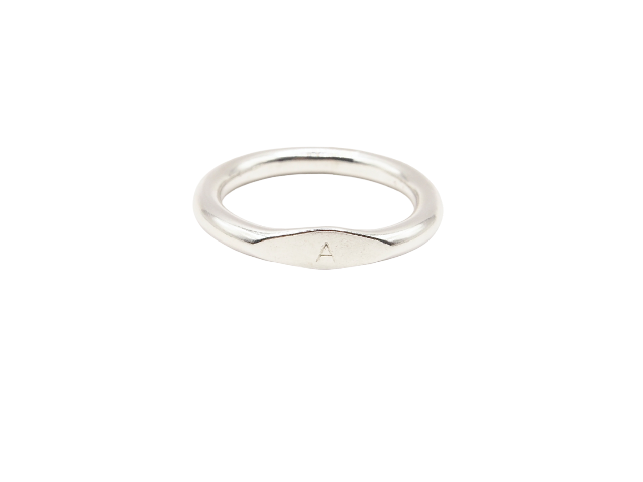 Sterling Silver Initial Signet Ring