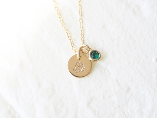 Customizable Birth Flower & Birthstone Necklace