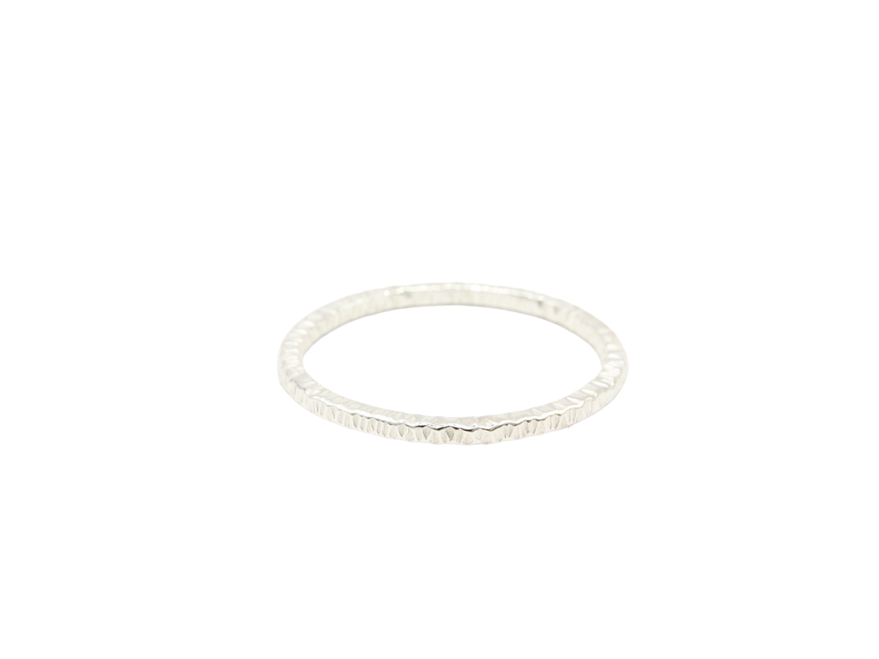 Sterling Silver Dainty Textured Stacking Ring