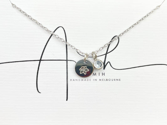 Silver Customizable Birth Flower & Birthstone Necklace