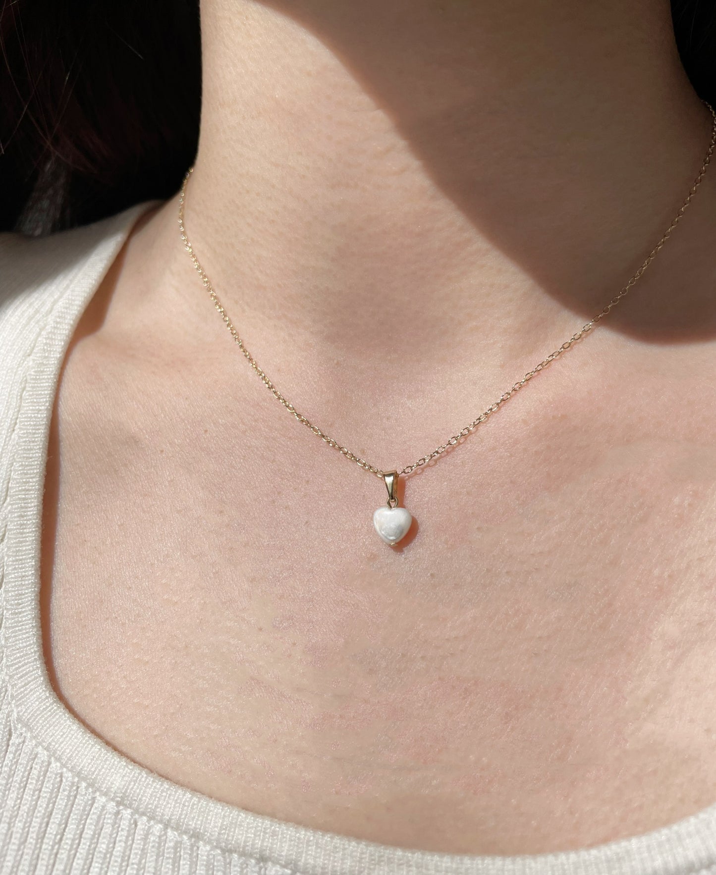 Dainty Heart Freshwater Pearl Necklace