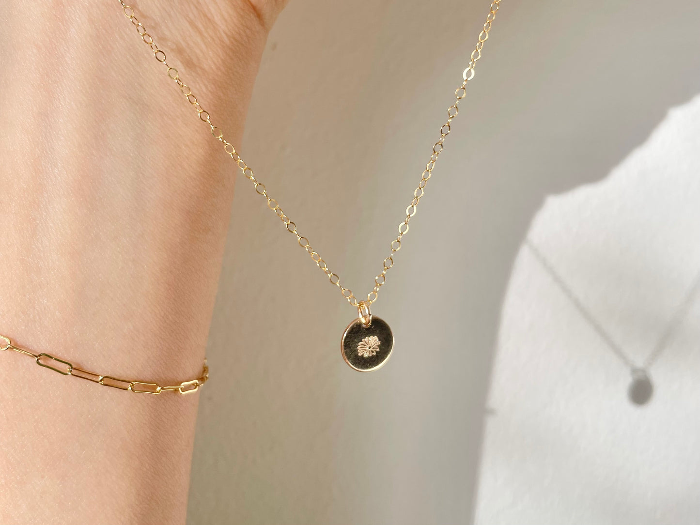 14K Gold Filled Waterproof Customizable Birth Flower & Birthstone Necklace