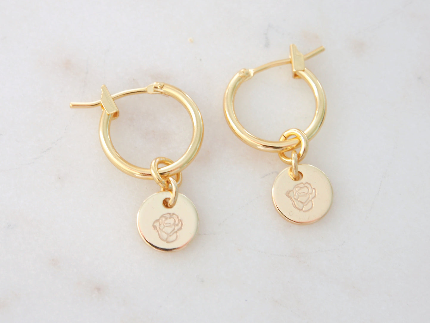 Two-way Personalized Charm Hoops